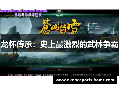 龙杯传承：史上最激烈的武林争霸